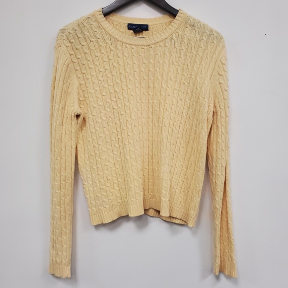 Karen Scott Sweaters - Karen Scott Womens Butter Yellow Cable Knit 100% Cotton‎ Sweater Size M Tennis